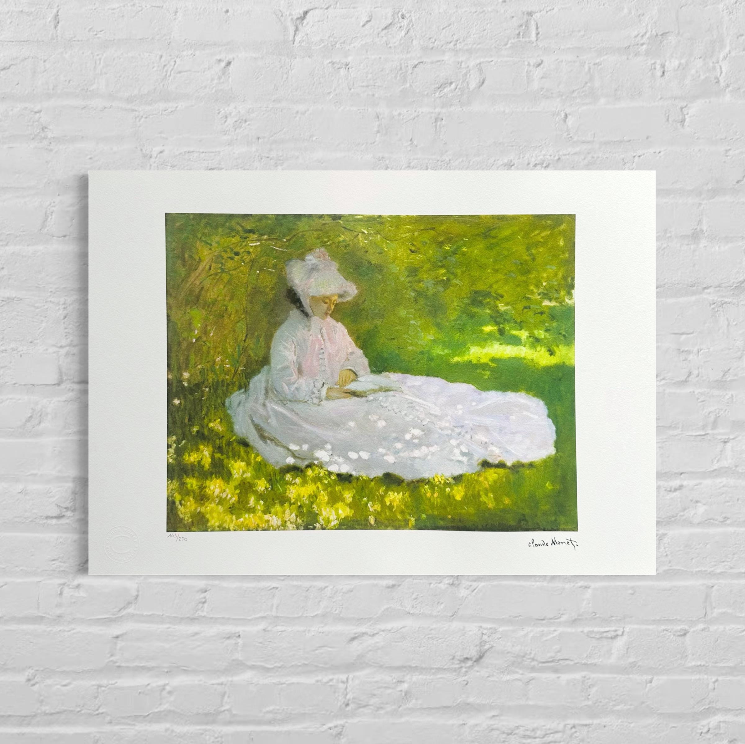 Genummerde editie Claude Monet," Tijd van de lente " - Certificaat - kunstdecoratie - unieke kunst lithograph after